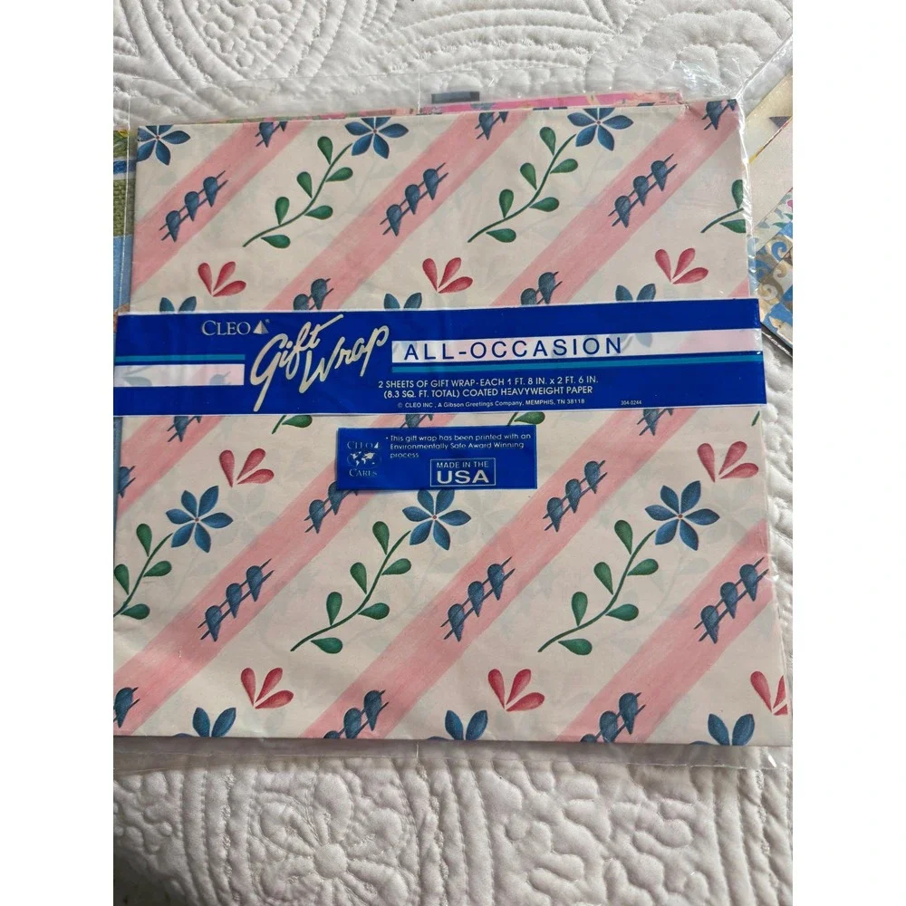 Vintage LOT of Gift Wrap Sheets 10 packs Holiday, birthday, wedding, shower